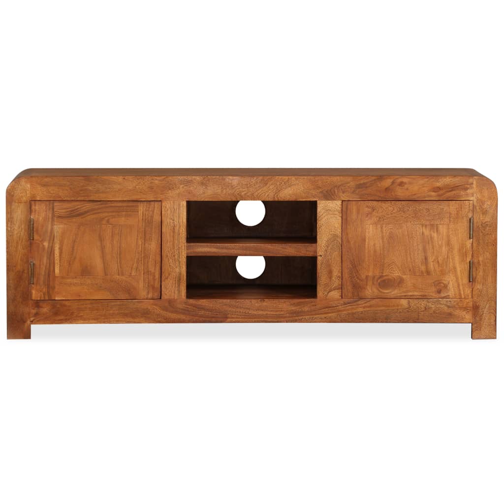 Tv-Bänk I Massivt Trä Med Honungsfinish 120X30X40 Cm