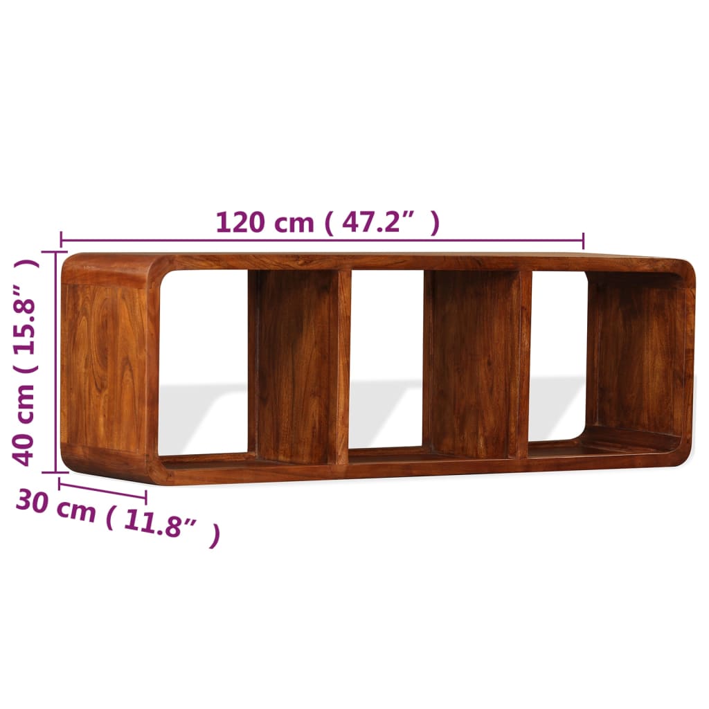 Tv-Bänk I Massivt Trä Med Honungsfinish 120X30X40 Cm