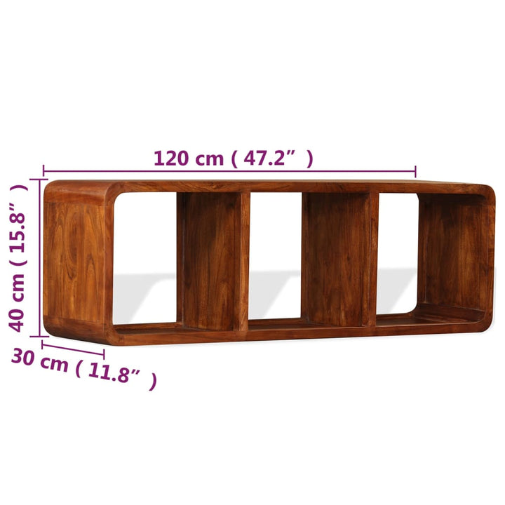 Tv-Bänk I Massivt Trä Med Honungsfinish 120X30X40 Cm