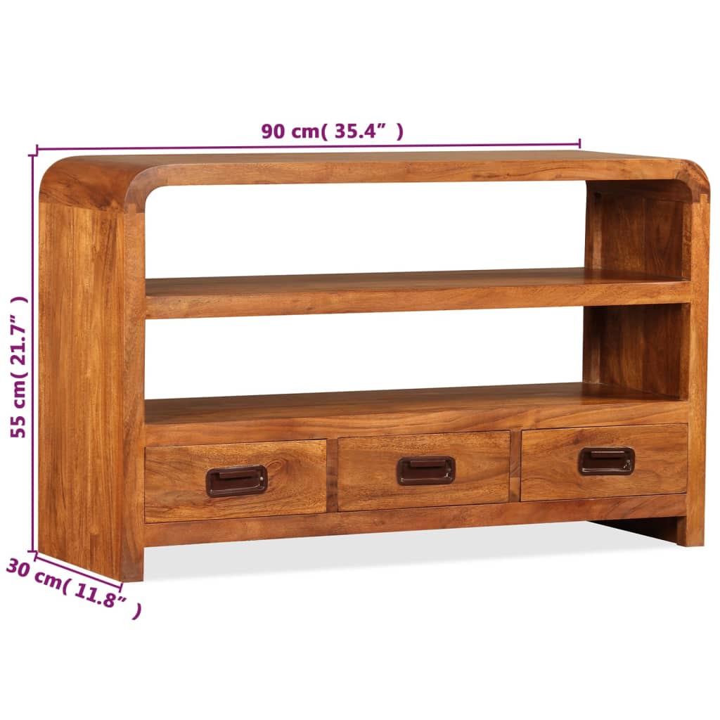 Tv-Bänk Massivt Akaciaträ 90X30X55 Cm
