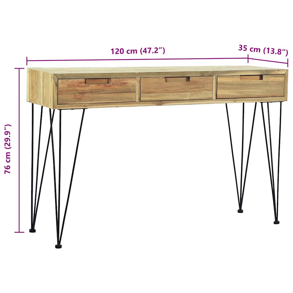 Konsolbord 120X35X76 Cm Massiv Teak