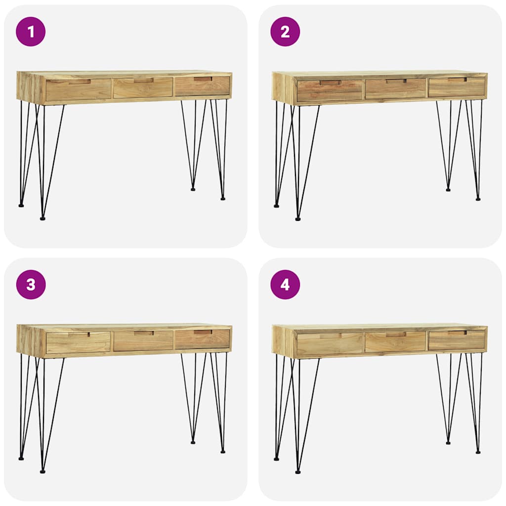 Konsolbord 120X35X76 Cm Massiv Teak