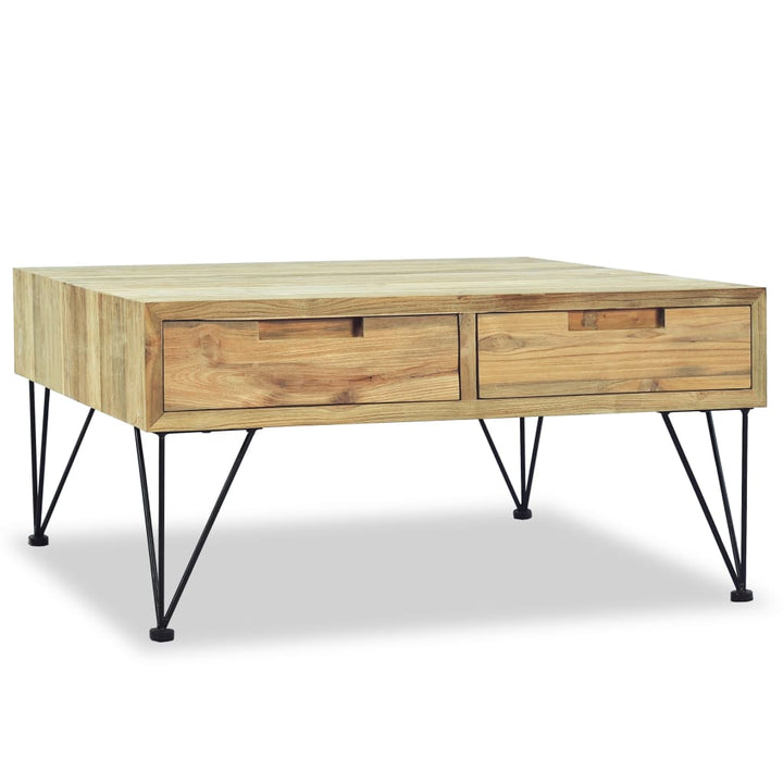 Soffbord 80X80X40 Cm Massivt Teakträ