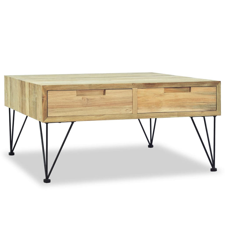Soffbord 80X80X40 Cm Massivt Teakträ