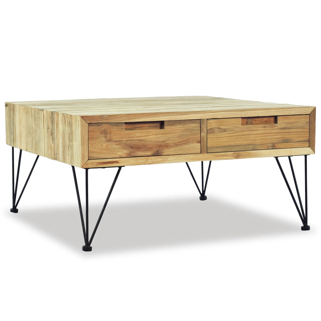 Soffbord 80X80X40 Cm Massivt Teakträ