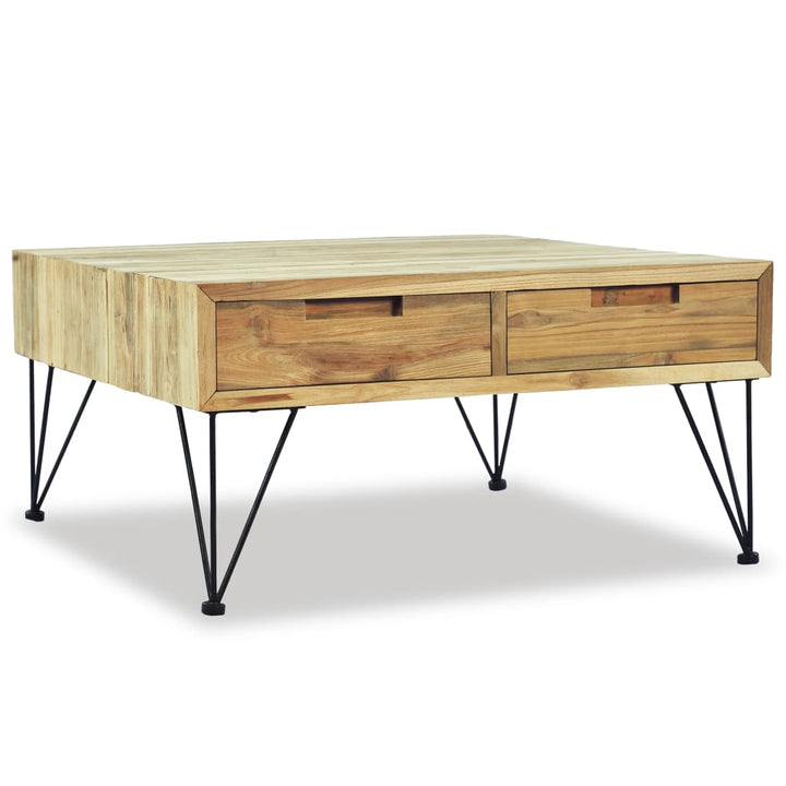 Soffbord 80X80X40 Cm Massivt Teakträ
