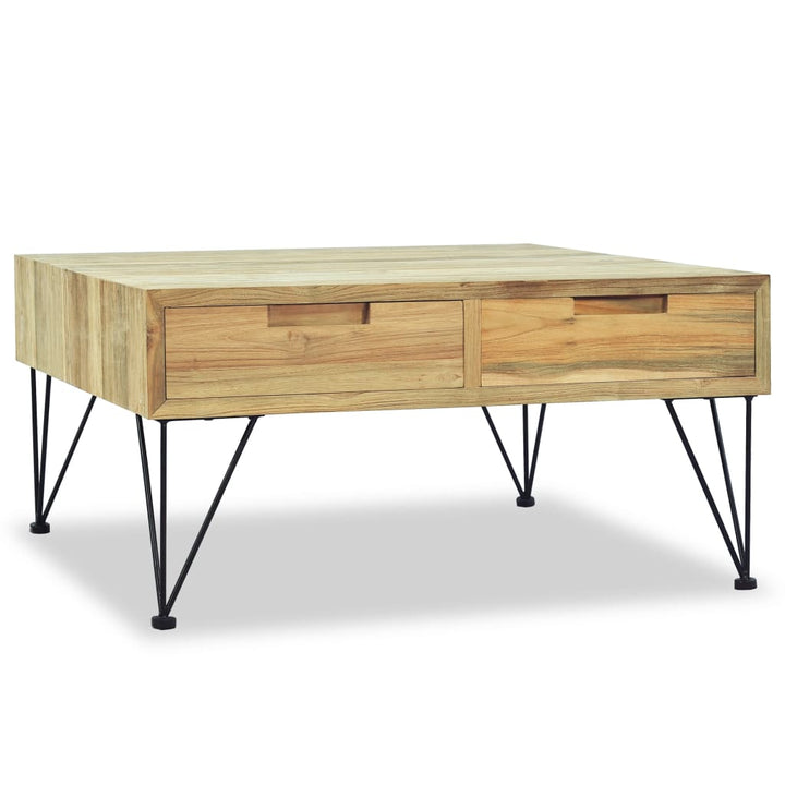 Soffbord 80X80X40 Cm Massivt Teakträ