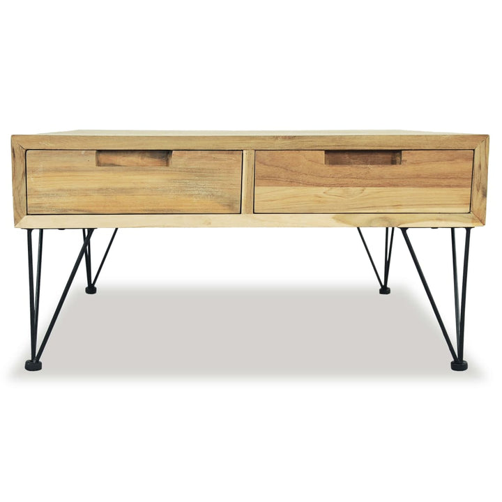 Soffbord 80X80X40 Cm Massivt Teakträ