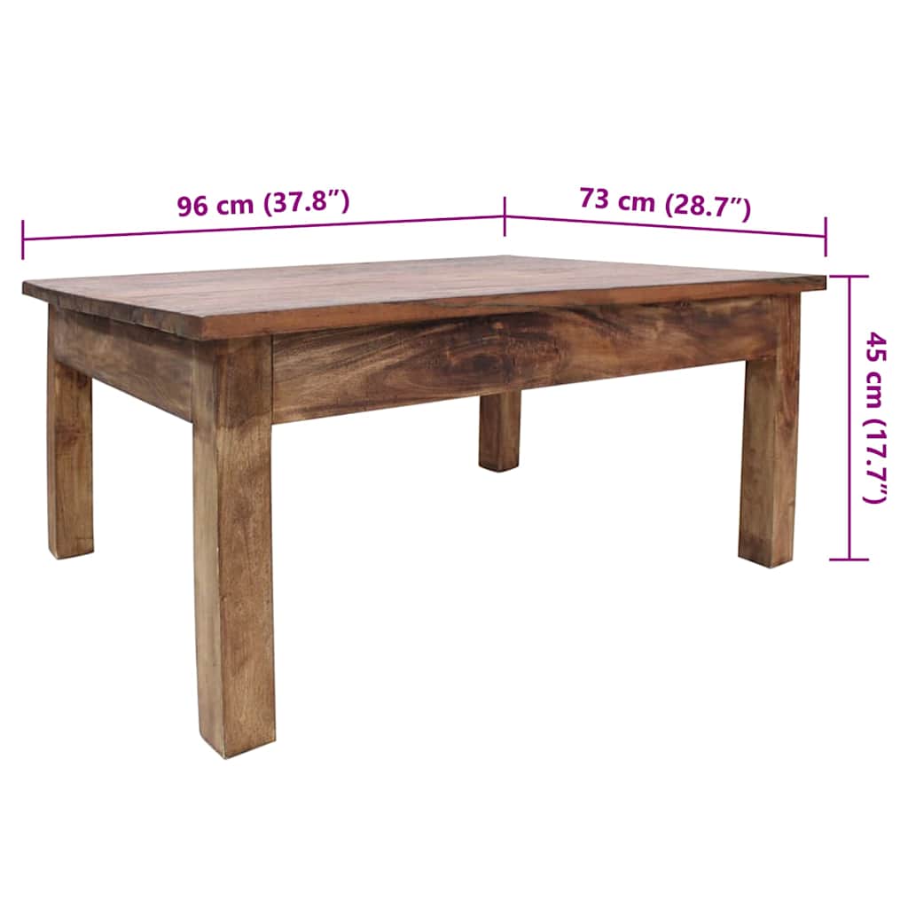 Soffbord Massivt Mahognyträ 96X73X45 Cm