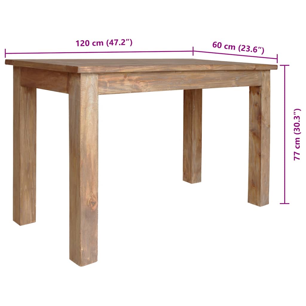 Matbord Massivt Mahognyträ 120X60X77 Cm
