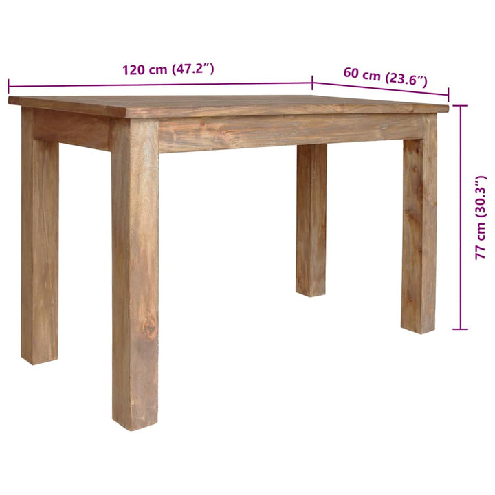Matbord Massivt Mahognyträ 120X60X77 Cm