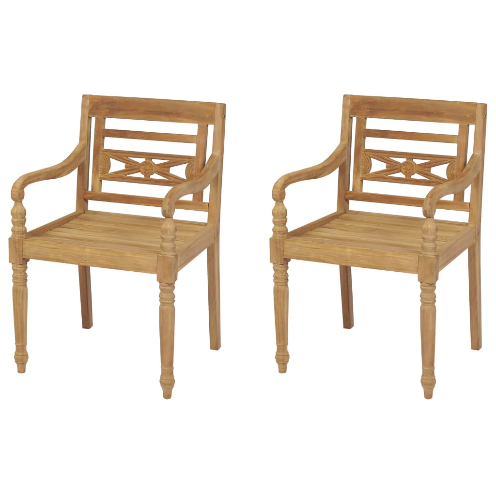 Bataviastolar Med Dynor 4 St Massiv Teak