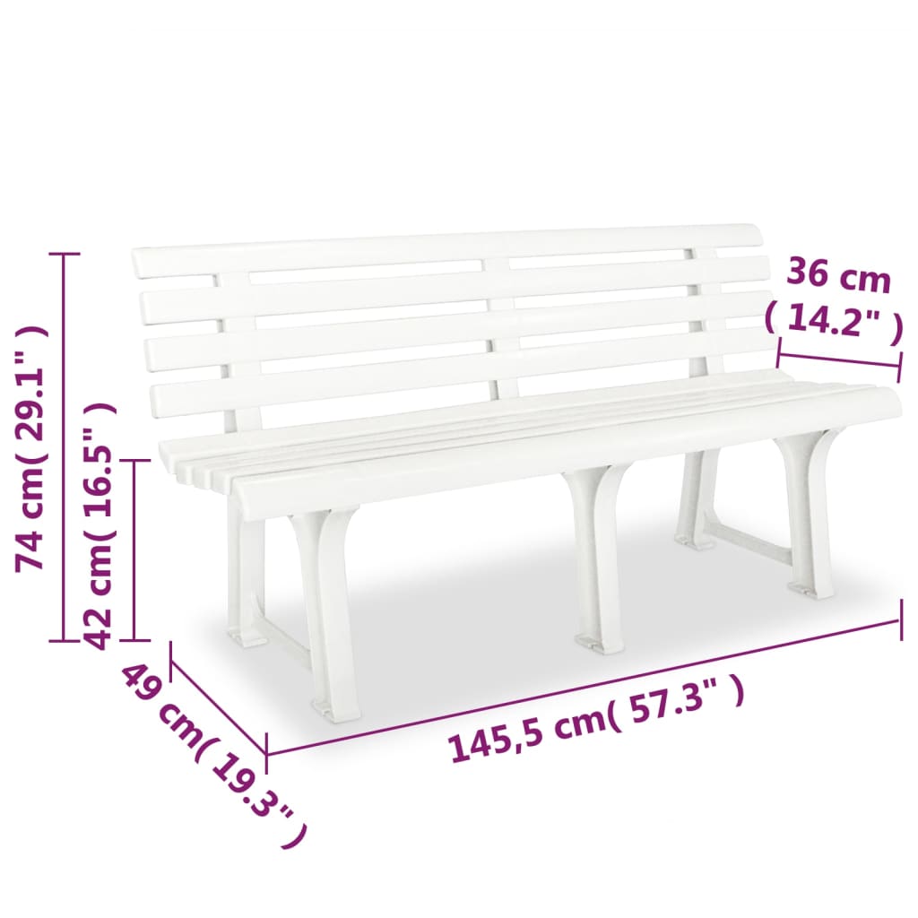 Trädgårdsbänk 145,5 Cm Plast