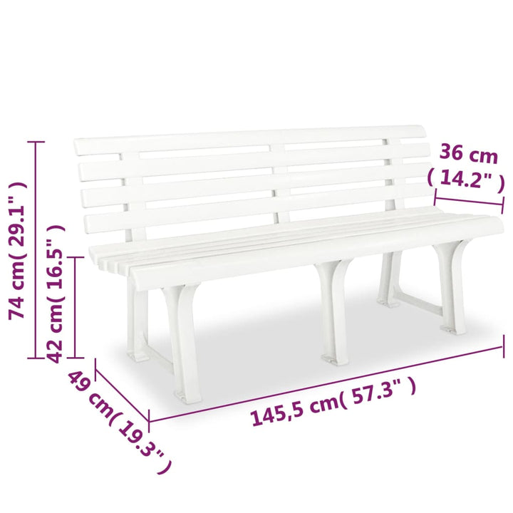 Trädgårdsbänk 145,5 Cm Plast