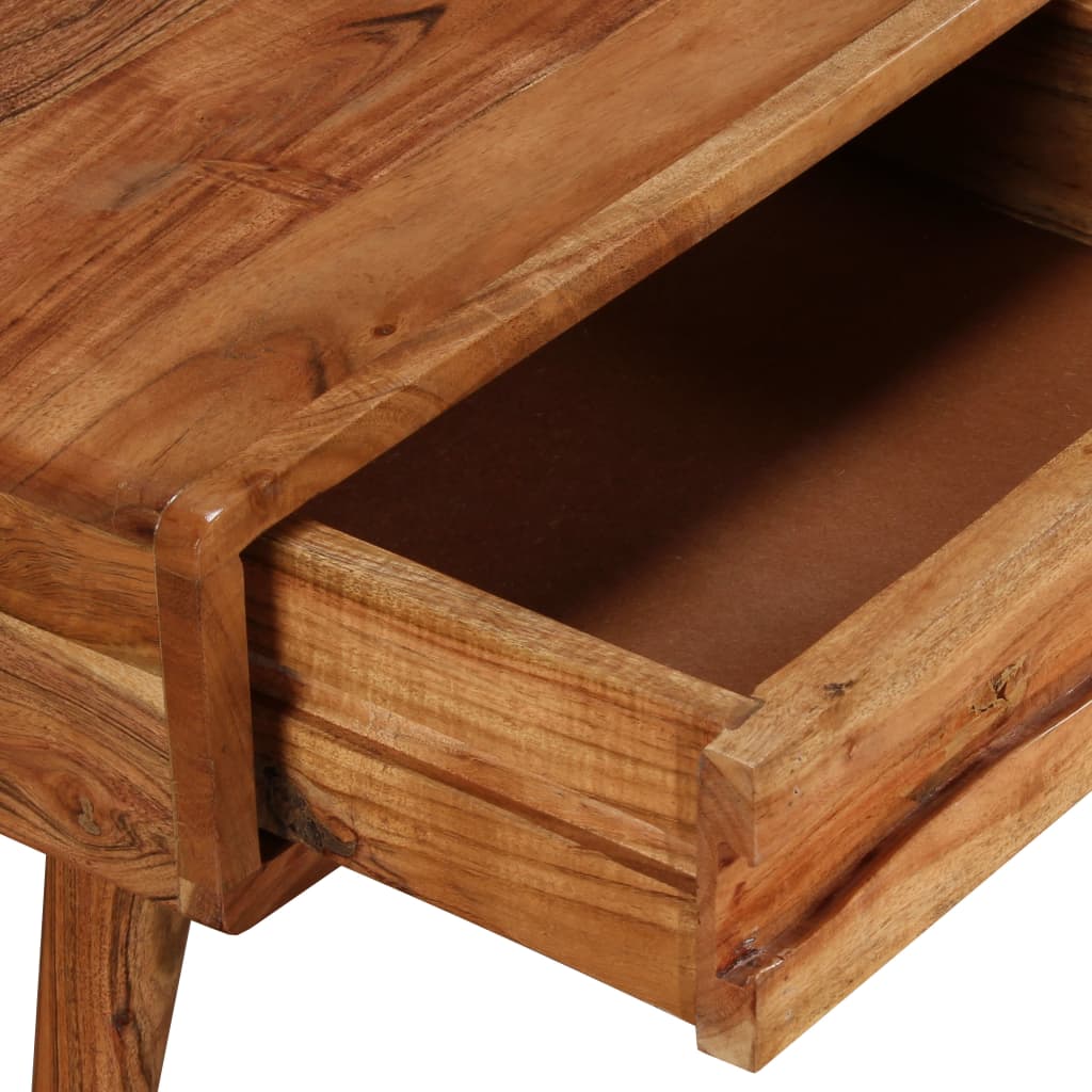 Soffbord Med Snidad Låda Massivt Trä 100X50X40 Cm