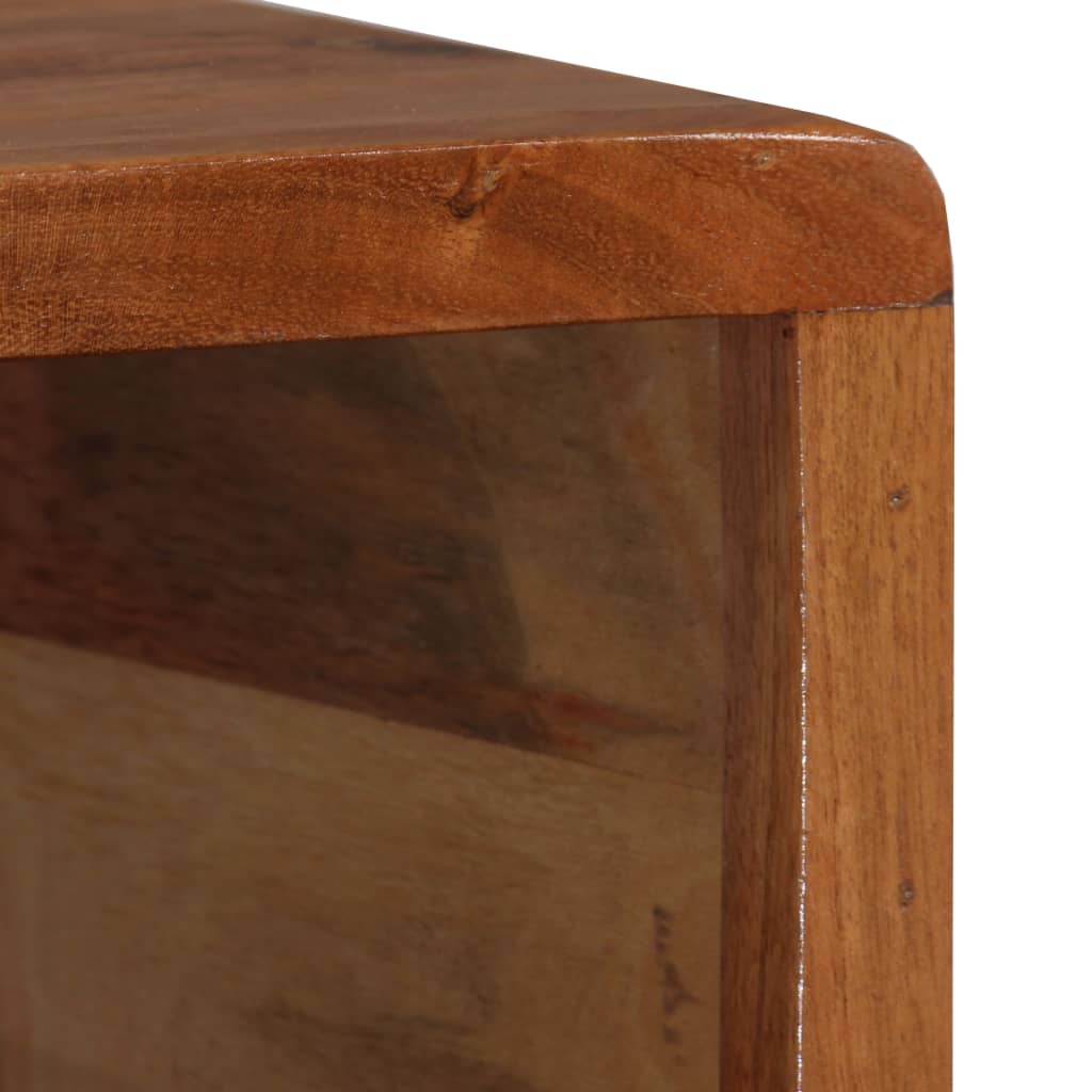 Soffbord Med Snidad Låda Massivt Trä 100X50X40 Cm