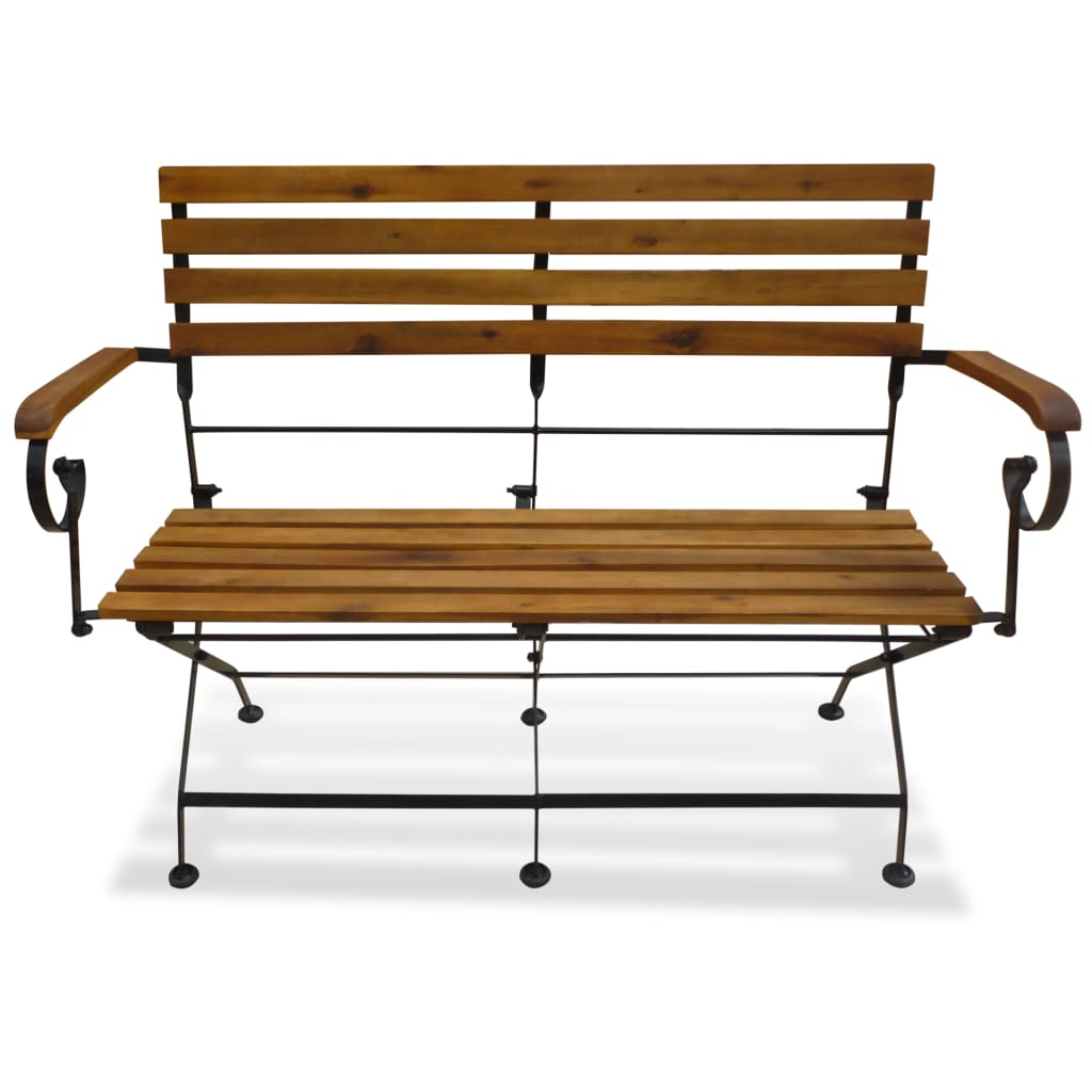 Hopfällbar Trädgårdsbänk 112 Cm Massivt Akaciaträ