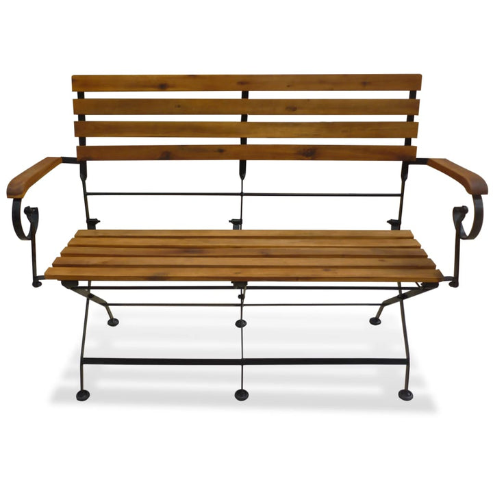 Hopfällbar Trädgårdsbänk 112 Cm Massivt Akaciaträ