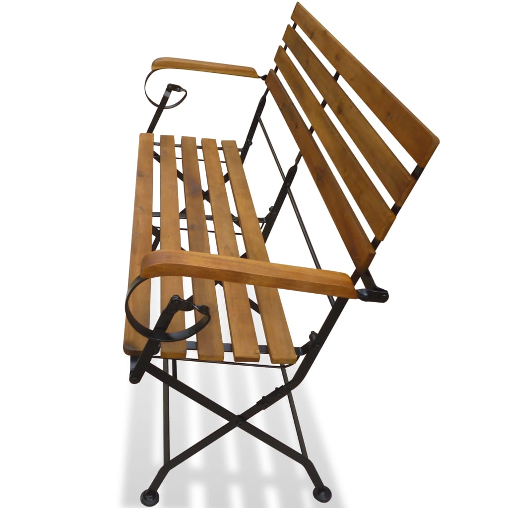 Hopfällbar Trädgårdsbänk 112 Cm Massivt Akaciaträ