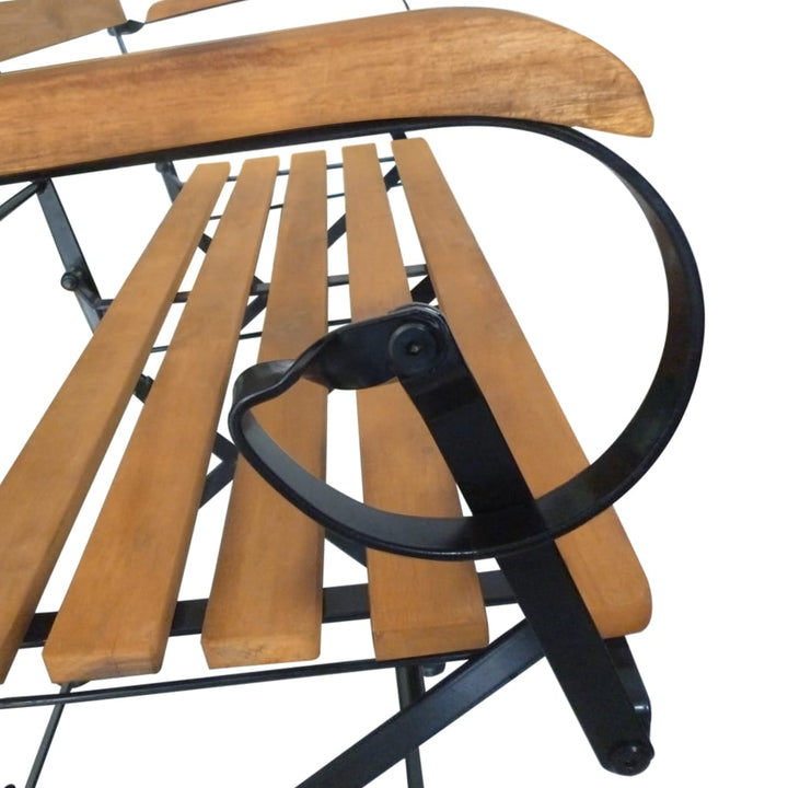 Hopfällbar Trädgårdsbänk 112 Cm Massivt Akaciaträ