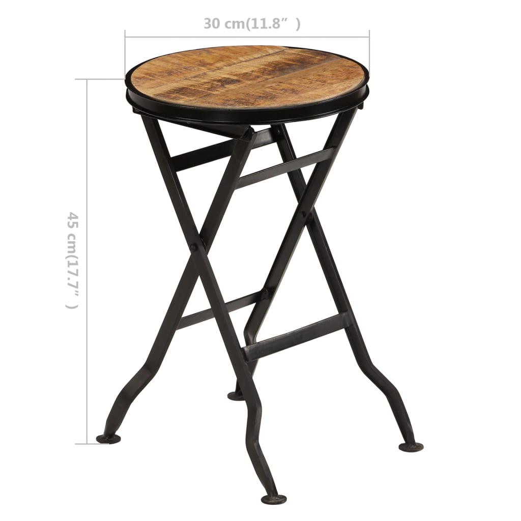Skrivbord Med Hopfällbar Pall Massivt Mangoträ 115X50X76 Cm