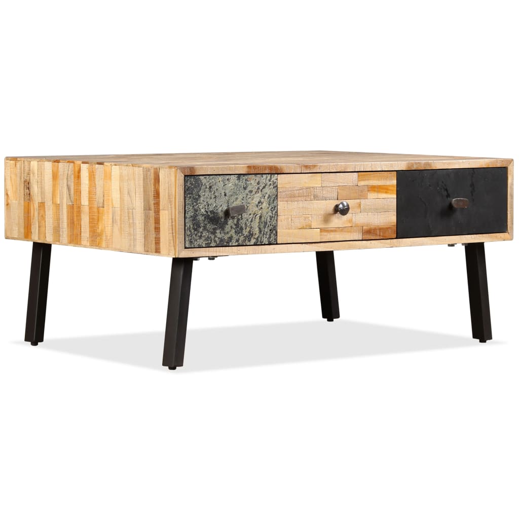 Soffbord Massivt Återvunnet Teakträ 90X65X40 Cm