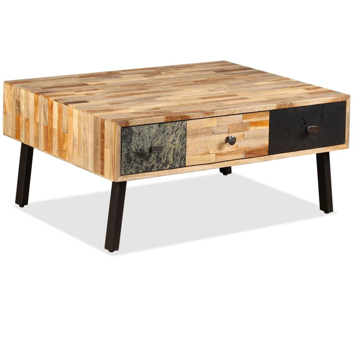 Soffbord Massivt Återvunnet Teakträ 90X65X40 Cm