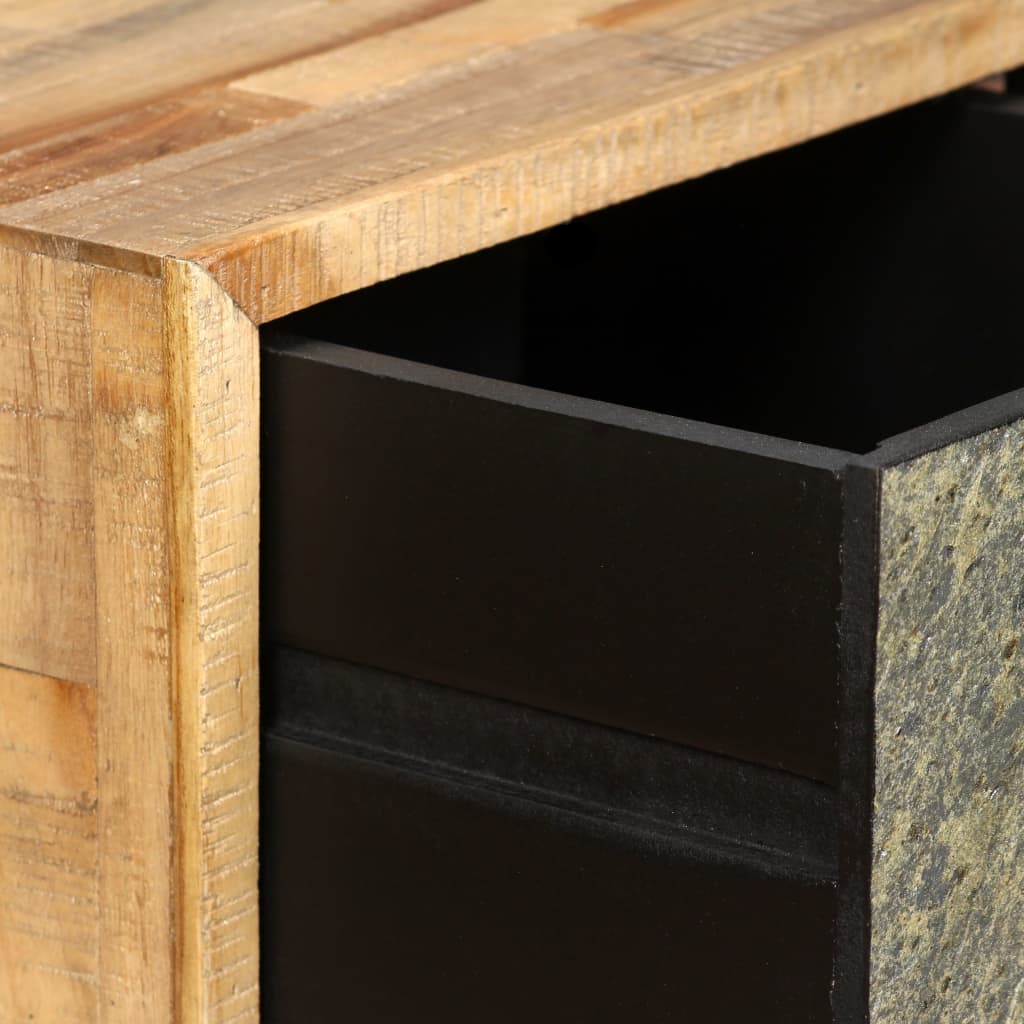 Soffbord Massivt Återvunnet Teakträ 90X65X40 Cm