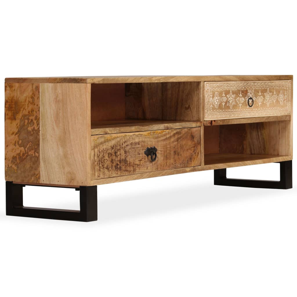 Tv-Bänk Massivt Mangoträ 120X30X40 Cm