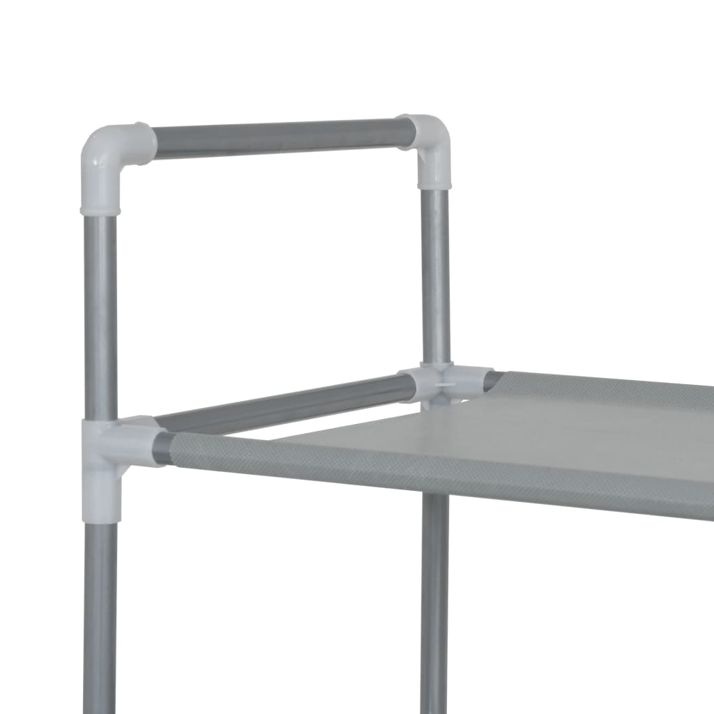 Skohylla Med 10 Hyllor Metall Och Non-Woven Tyg
