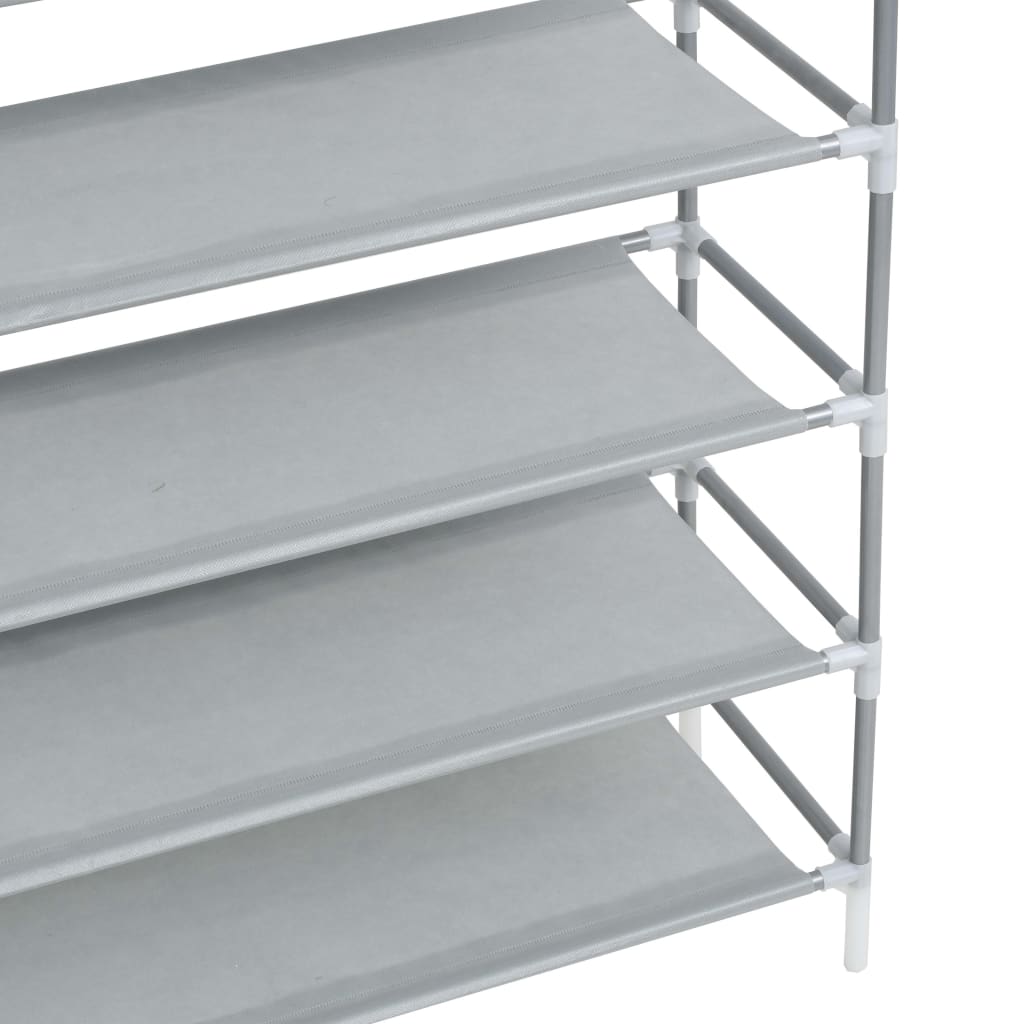 Skohylla Med 10 Hyllor Metall Och Non-Woven Tyg