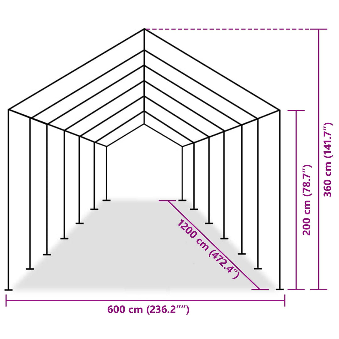 Tälttyg Utan Ram Grå 12 X 6 M Pe