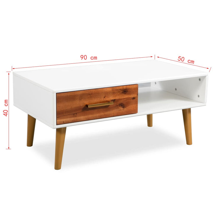 Soffbord Massivt Akaciaträ 90X50X40 Cm