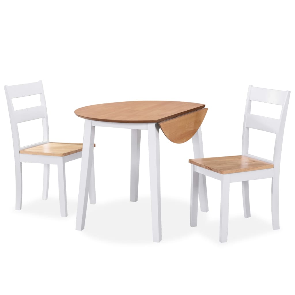 Matgrupp 5 Delar Mdf Och Gummiträ Vit