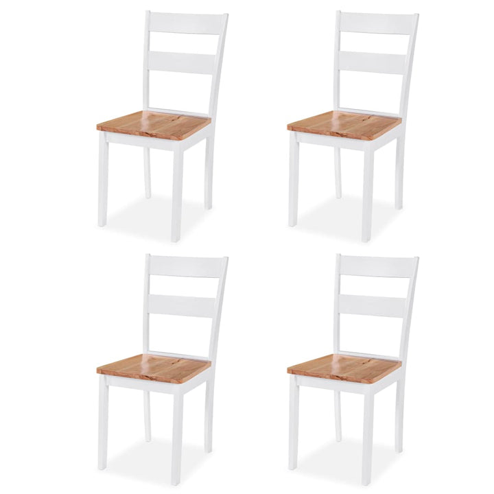 Matgrupp 5 Delar Mdf Och Gummiträ Vit