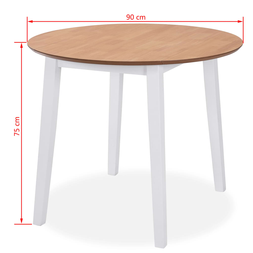 Matgrupp 5 Delar Mdf Och Gummiträ Vit