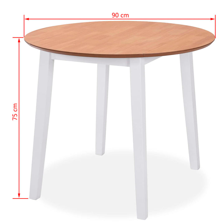 Matgrupp 5 Delar Mdf Och Gummiträ Vit