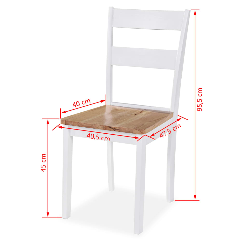 Matgrupp 5 Delar Mdf Och Gummiträ Vit