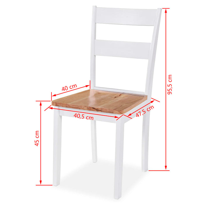 Matgrupp 5 Delar Mdf Och Gummiträ Vit