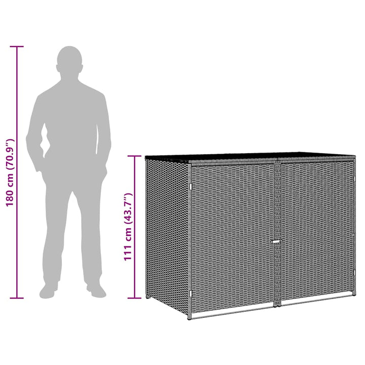 Skjul För 2 Soptunnor Konstrotting 148X80X111 Cm