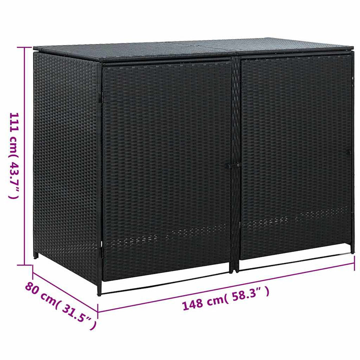 Skjul För 2 Soptunnor Konstrotting 148X80X111 Cm
