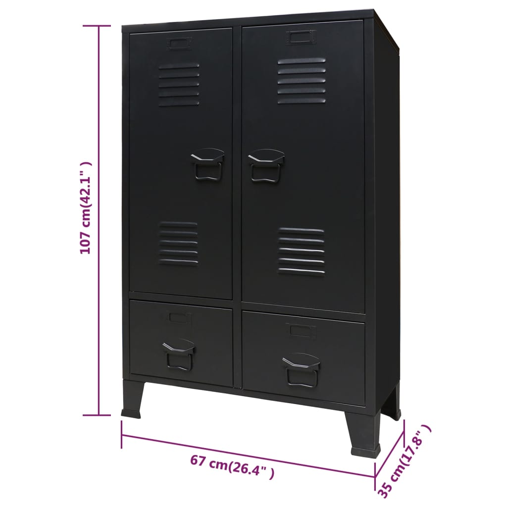 Garderob Industriell Stil Metall 67X35X107 Cm