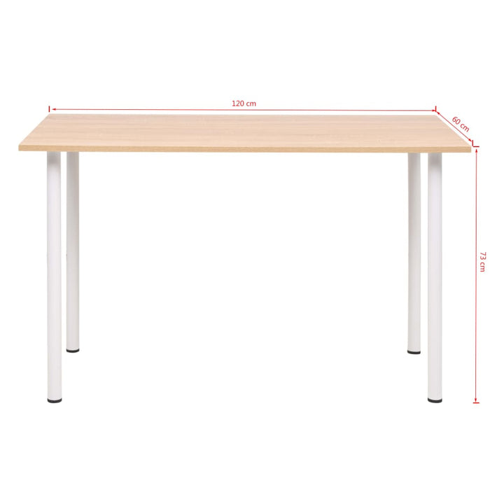 Matbord 120X60X73 Cm Ekfärg Och Vit