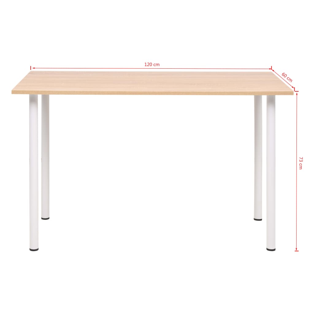 Matbord 120X60X73 Cm Ekfärg Och Vit