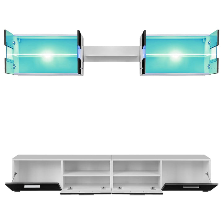 Tv-Möbelset 5 Delar Med Led-Belysning Högglans