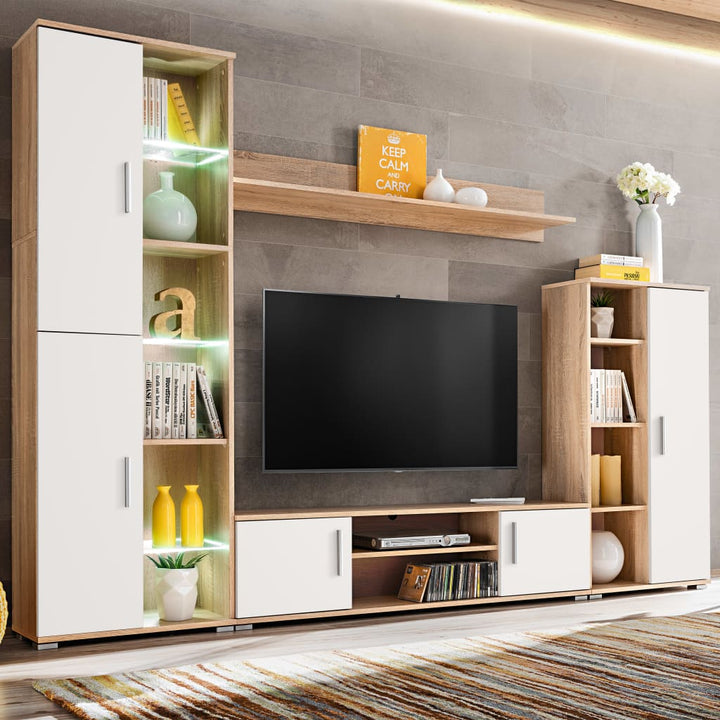 Tv-Möbel Med Led-Belysning Sonoma-