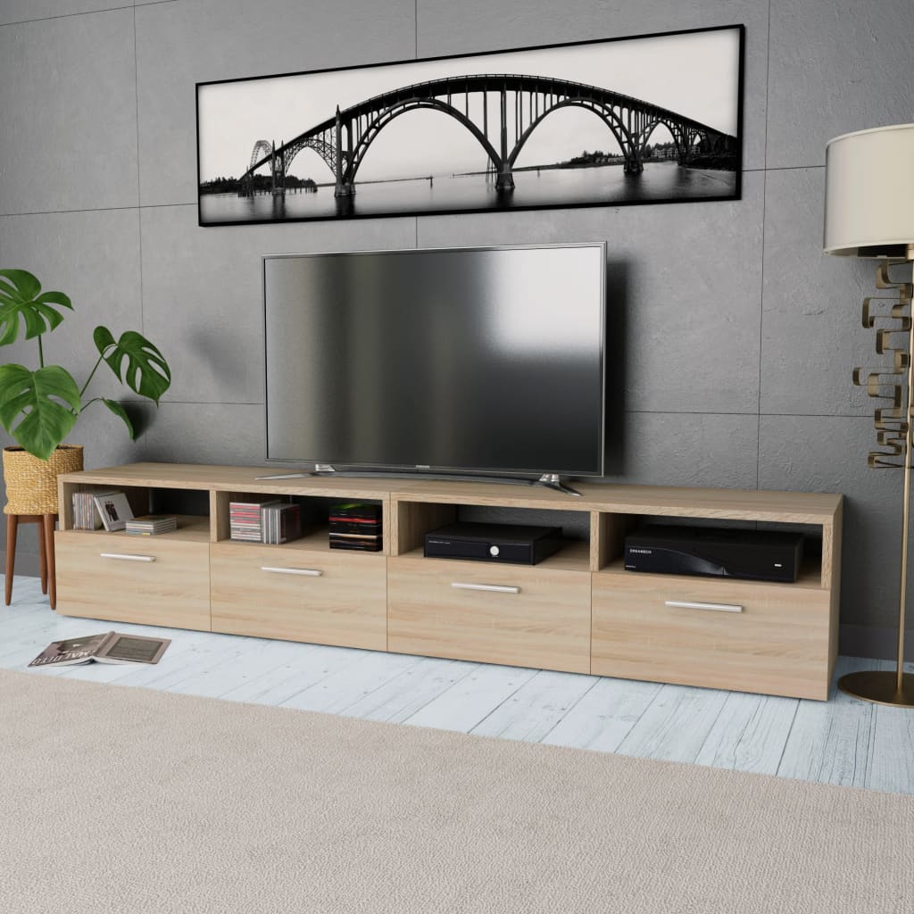 Tv-Bänk 2 St Konstruerat Trä 95X35X36 Cm