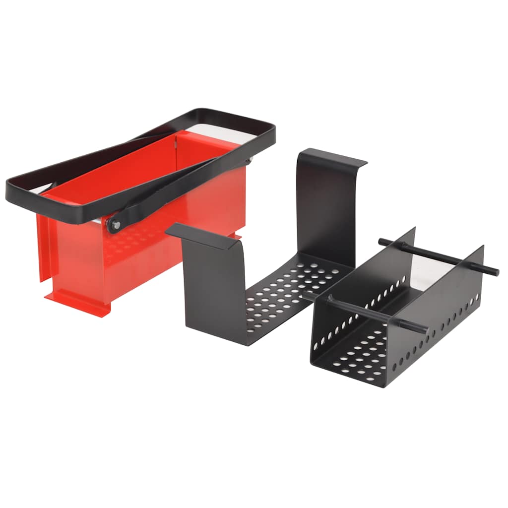 Brikettpress I Stål För Papper 34X14X14 Cm Svart Och Röd