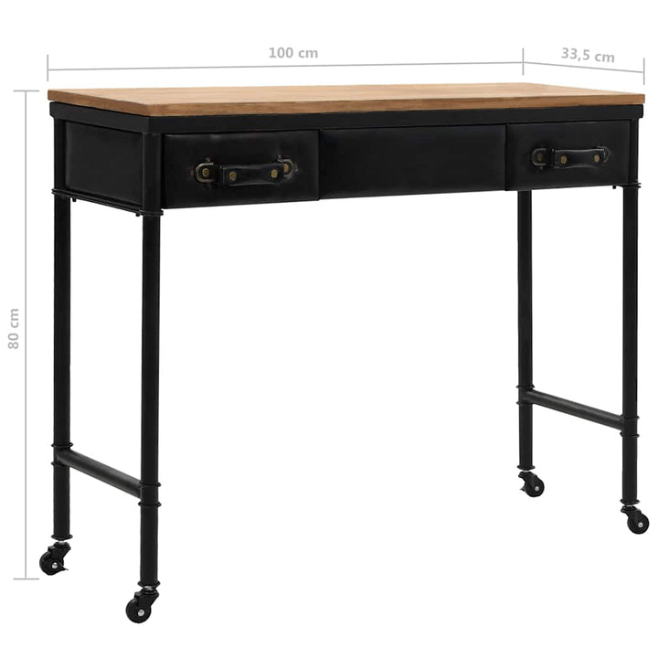 Konsolbord Mdf Och Granträ 100X33,5X80 Cm