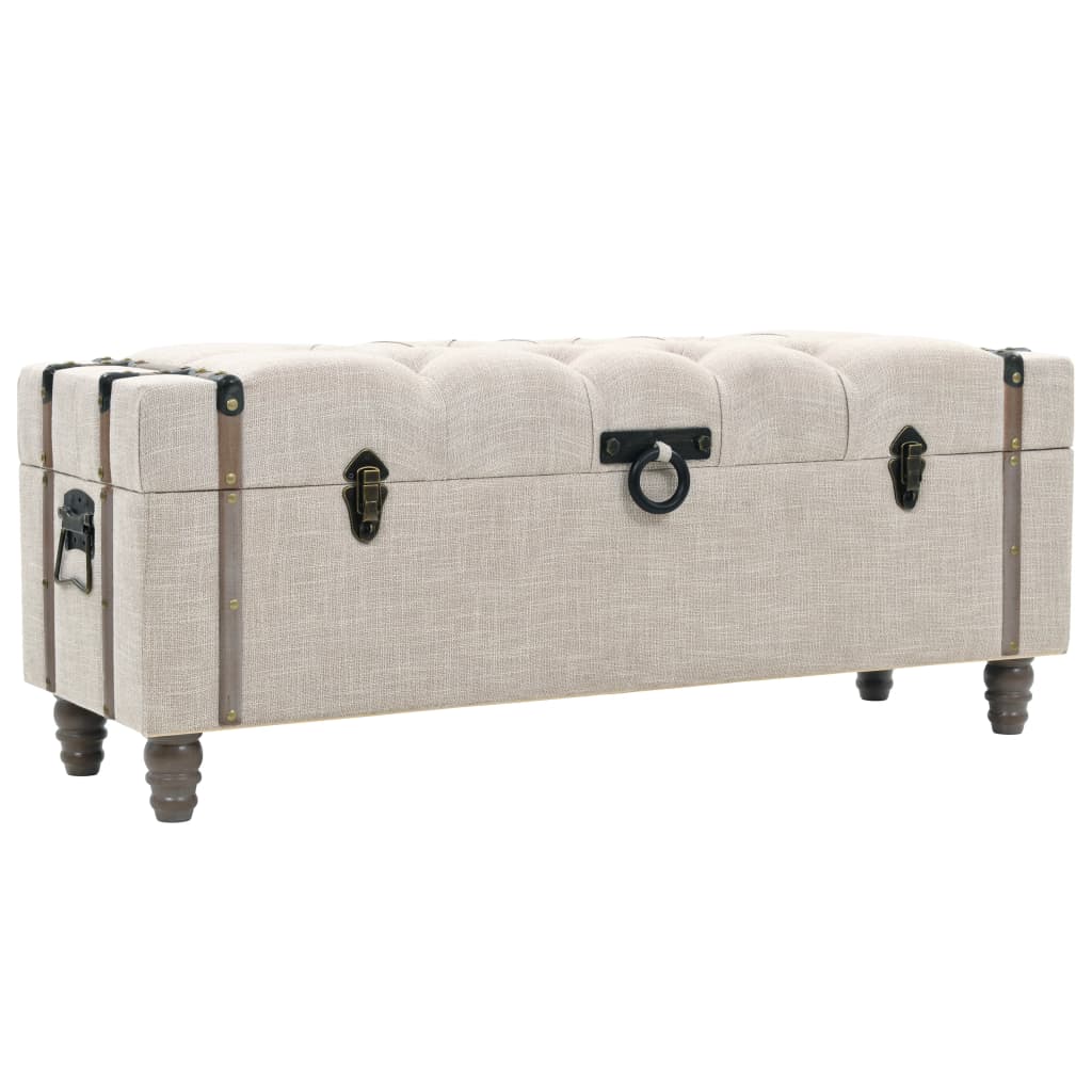 Förvaringsbänk Set 3 Delar Massivt Trä Och Stål 112X37X45 Cm
